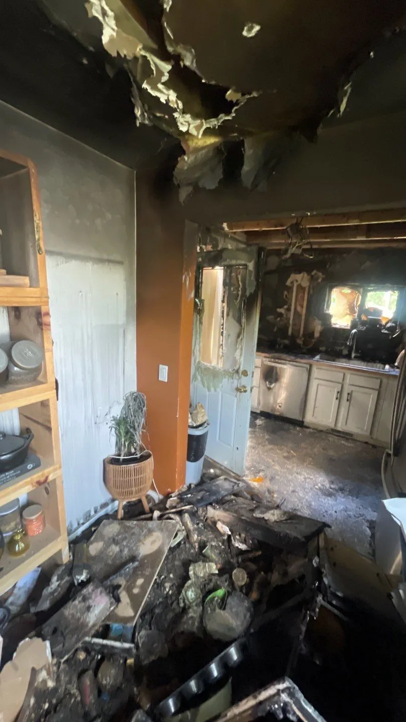 Fire damaged home aftermath cleanup in Covington, KY